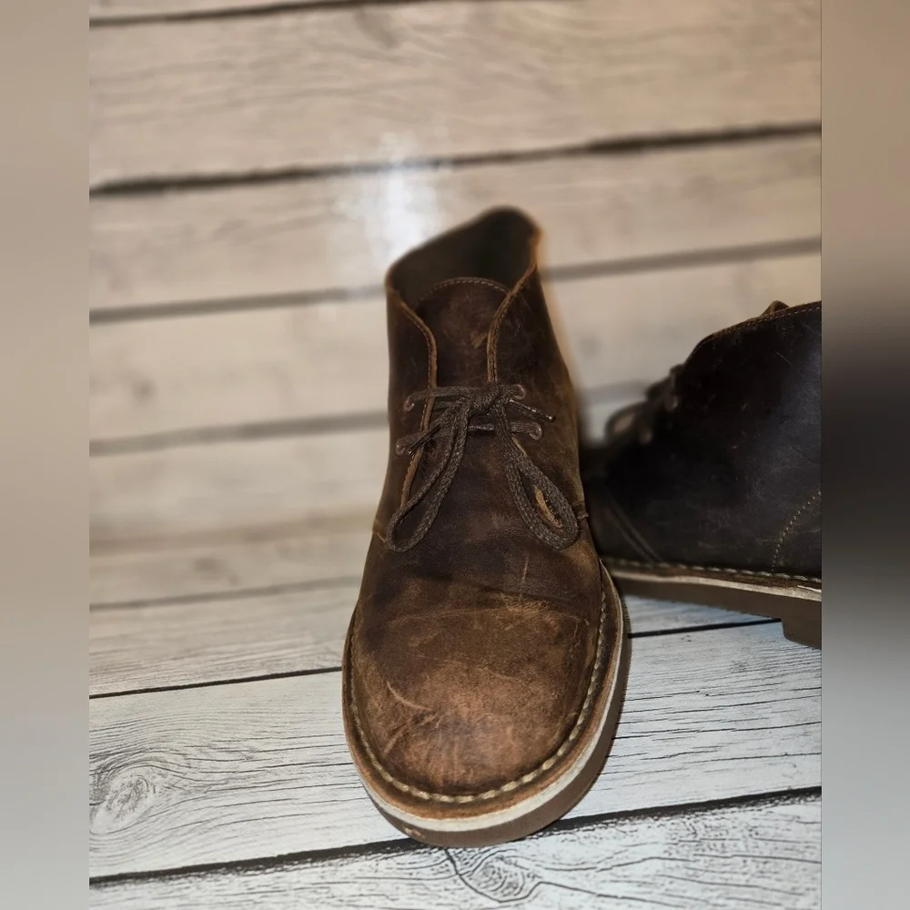 Clarks Men's Bushacre 2 Casual Chukka Boots Beeswax Dark Brown Size 11.5